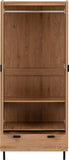 Leon 2 Door 1 Drawer Wardrobe - Medium Oak Effect