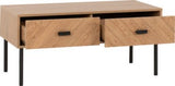 Leon 2-Drawer Coffee Table - Medium Oak Effect