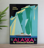 Vintage Metal Sign - Retro Advertising - Alaska Via Canadian Pacific Travel