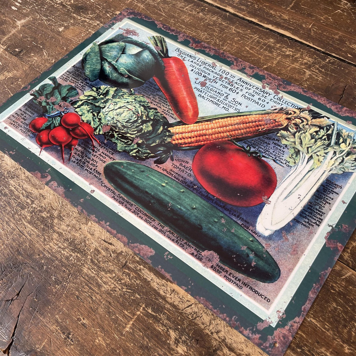 Vintage Metal Sign - Retro Vegetable Varieties Sign – InterDesign Boutique