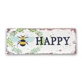 Vintage Metal Sign - Bee Happy Wall Sign