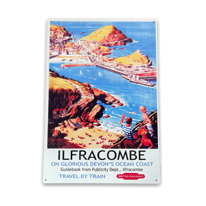 Vintage Metal Sign - British Railways Retro Advertising, Ilfracombe