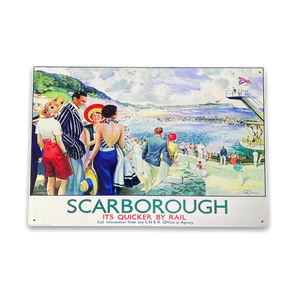 Vintage Metal Sign - British Railways Retro Advertising, Scarborough