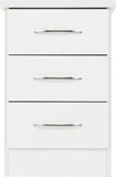 Nevada 3 Drawer Bedside Table - White Gloss Finish
