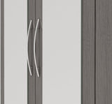 Nevada 4-Door 2-Drawer Mirrored Wardrobe - Black Wood Grain