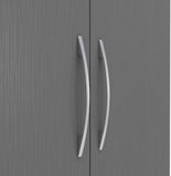 Nevada 6-Door 2-Drawer Mirrored Wardrobe - 3D Effect Grey