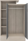 Nevada Petite Open Shelf Wardrobe - Grey Gloss/Light Oak Effect