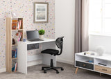 Nordic 1 Drawer Computer Desk – White/Distressed Effect, Ample Storage