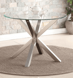 Round Dining Table with Chrome Base