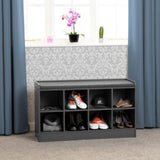 Portland Shoe Bench - Grey/Steel Fabric