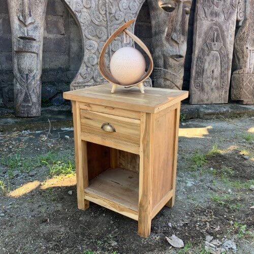 Classic Bedside Table - Handmade Recycled Teak Wood Furniture