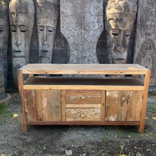 Large TV Stand - Recycled Wood with Rustic Finish from Bali