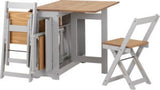 Santos Butterfly Dining Set Slate Grey/Distressed Waxed Pine