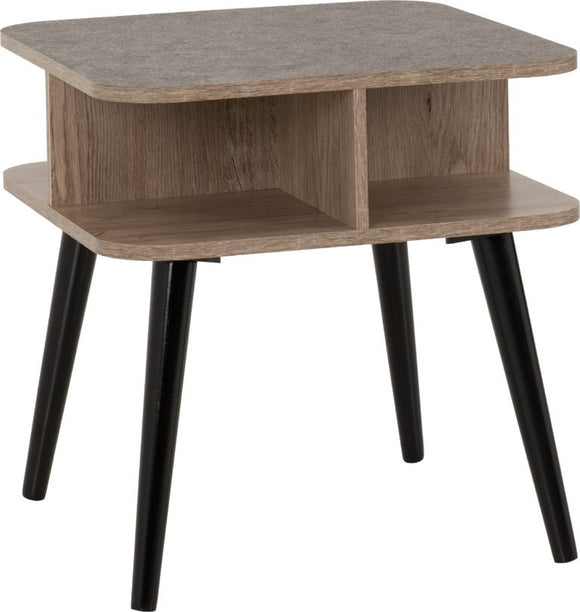 Saxton Side Table - Mid Oak Effect/Grey