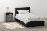 Waverley 3' Ottoman Storage Single Bed - Black Faux Leather, Compact