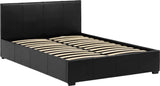 Waverley 5' Ottoman Storage King Size Bed - Black Faux Leather