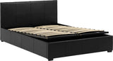 Waverley 5' Ottoman Storage King Size Bed - Black Faux Leather