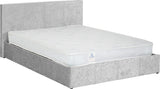 Waverley 4'6" Ottoman Storage Double Bed - Grey Crushed Velvet