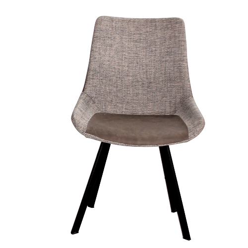 Fabric & PU Dining Chair Cappuccino & Black