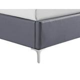 Arco PU Double Bed - Grey with Chrome T-Legs