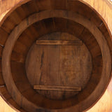 Vintage-inspired Wooden Barrel Table - Top View