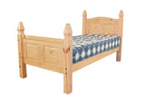 Corona Double Bed - High Footend, Distressed Wax Pine Finish