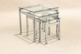 Epsom Nest of Tables - Chrome Frame with Clear Tempered Glass