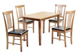 Medium Dining Set with 4 Chairs Oak Finish