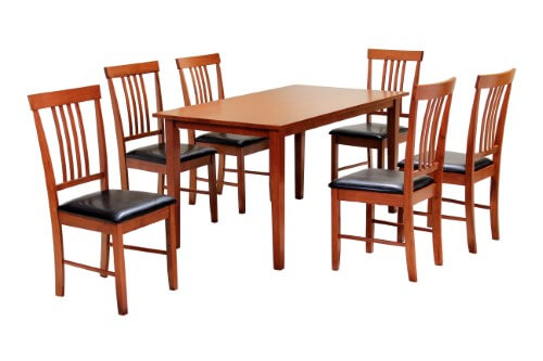 Massa Large Dining Set with 6 Chairs Mahogany