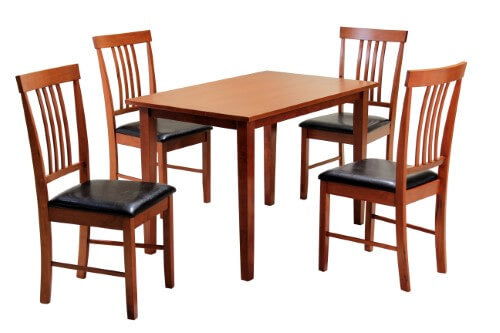 Massa Medium Dining Set with 4 Chairs Mahogany