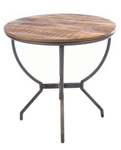 Mango Wood and Steel Combination: An image showcasing the perfect blend of solid mango wood and steel elements that make up the table's design