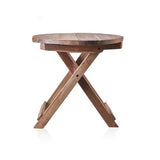 Round Folding Coffee Table (50cm) - Handcrafted Recycled Teak