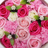 Valentine's Day Soap Flowers in a Round Gift Box