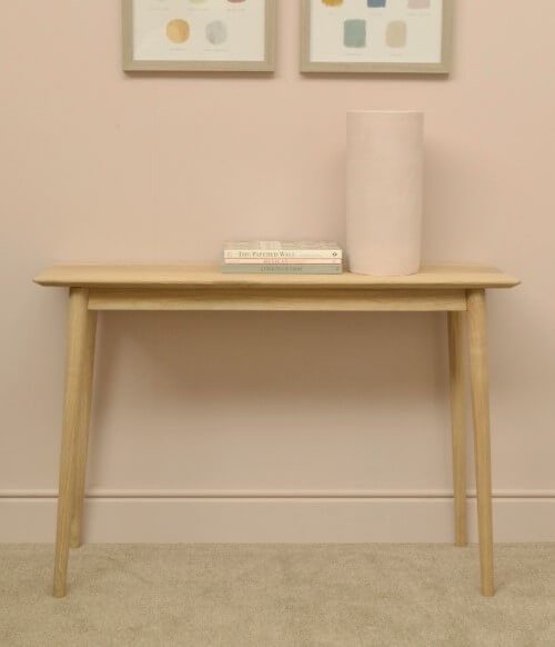 Shoreditch Console Table placed elegantly in a hallway, showcasing its slimline design