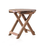 Round Folding Coffee Table (50cm) - Handcrafted Recycled Teak