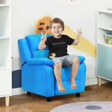 Kids Recliner Armchair Game Chair Sofa Children Seat In PU Leather Blue