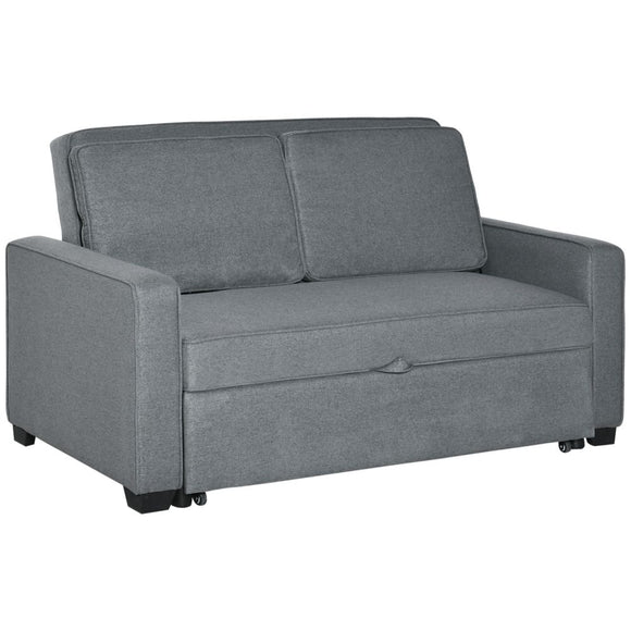 Contemporary Grey 2-Seater Sofa Bed: Click-Clack Couch Sleeper for Living Room