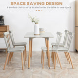 Compact 5-Piece Dining Table and Chairs Set with Wood Legs