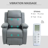 Electric Power Lift Recliner Chair with Massage Vibration - Grey