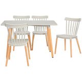 Compact 5-Piece Dining Table and Chairs Set with Wood Legs