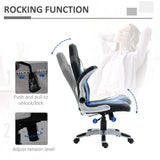 Racing Gaming Chair Height Adjustable Swivel Chair with Flip-Up Armrests - Blue