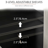 Modern Black Sideboard Storage Cabinet with Adjustable Shelves for Living Room
