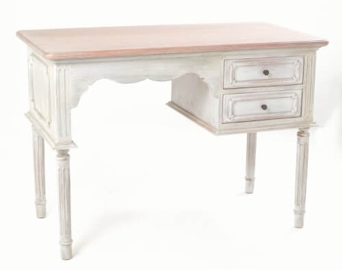 Vintage French-Inspired Painted Desk with Two-Tone Elegance