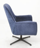 Side View of Modern Navy Swivel Chair with 360-Degree Rotation