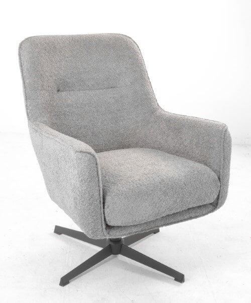 Sleek Profile: The Modern Steel Grey Swivel Chair with 360-Degree Spin