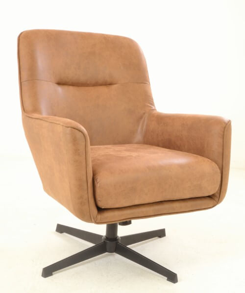 Tan Leather Swivel Chair