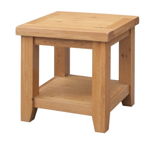 Square Solid Oak Lamp Table