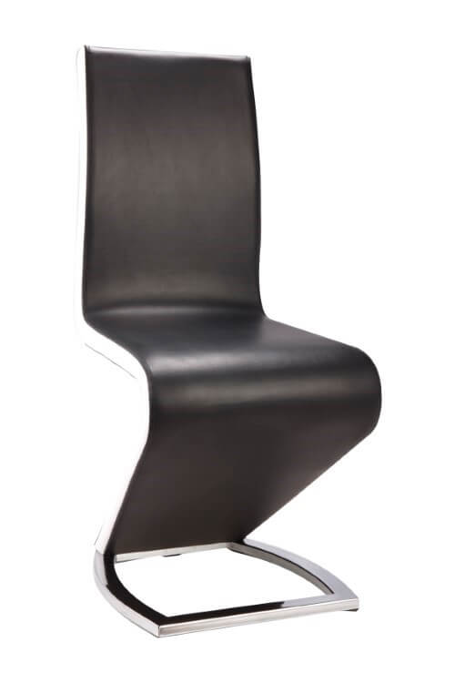 Dining Chair Black with White PU Sides