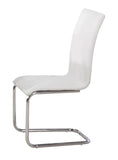 White Faux Leather Chrome Chair