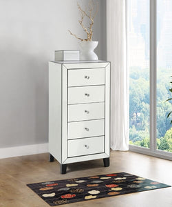 Mirrored 5 Drawer Chest Narrow